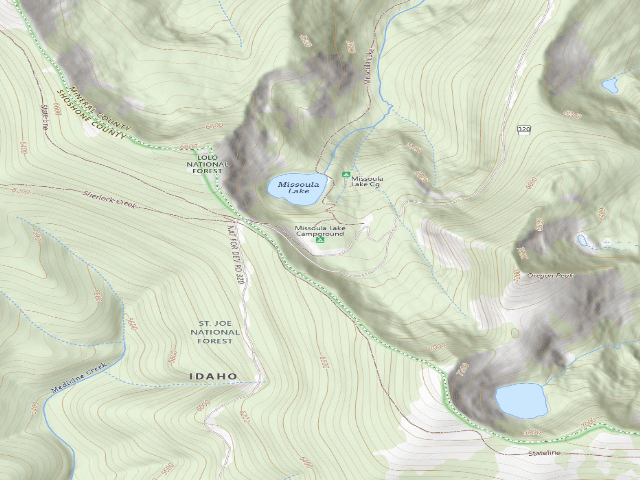 USGS topographic map of Missoula Lake Campground