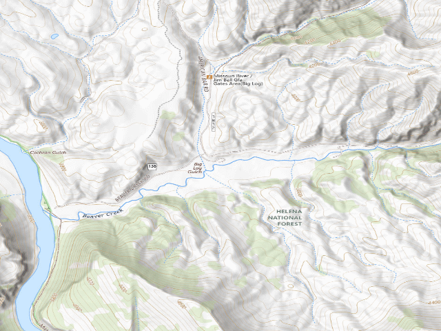 USGS topographic map of Missouri River/Jim Ball Gfa - Beaver Creek N Cua