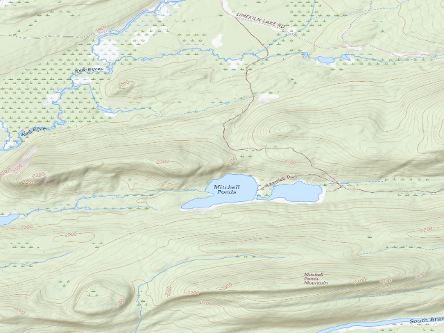 USGS topographic map of Mitchell (Moose River Plains Wild Forest)