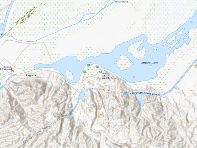 USGS topographic map of Mittry Lake Wildlife Area