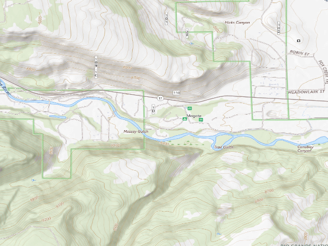 USGS topographic map of Mogote Campground