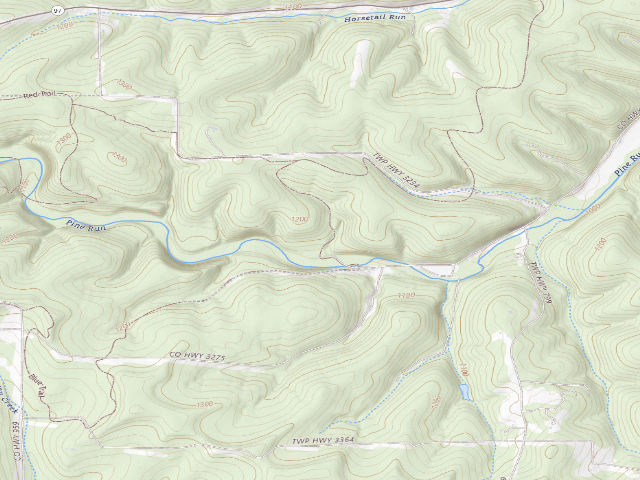USGS topographic map of Mohican-Memorial State Forest - Park and Pack Campsite 5