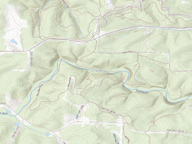 USGS topographic map of Mohican-Memorial State Forest - Park and Pack Campsite 2