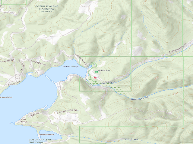 USGS topographic map of Mokins Bay