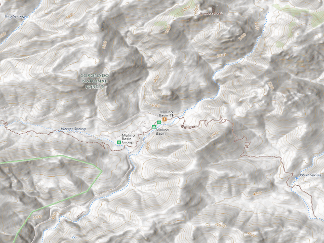 USGS topographic map of Molino Basin Campground