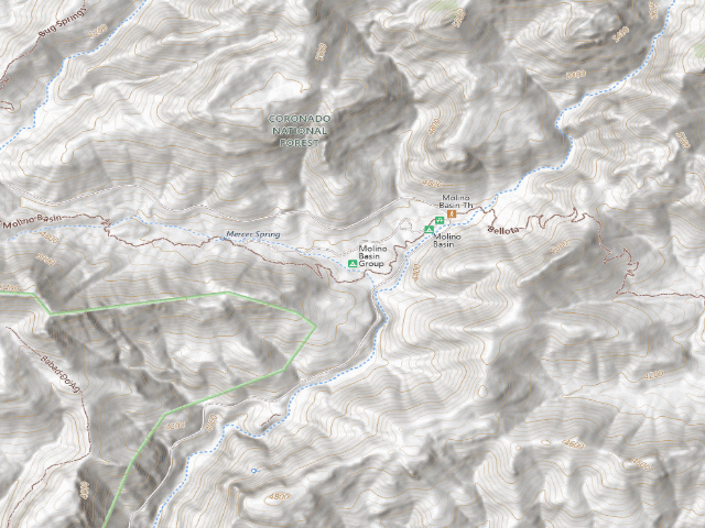 USGS topographic map of Molino Basin Group