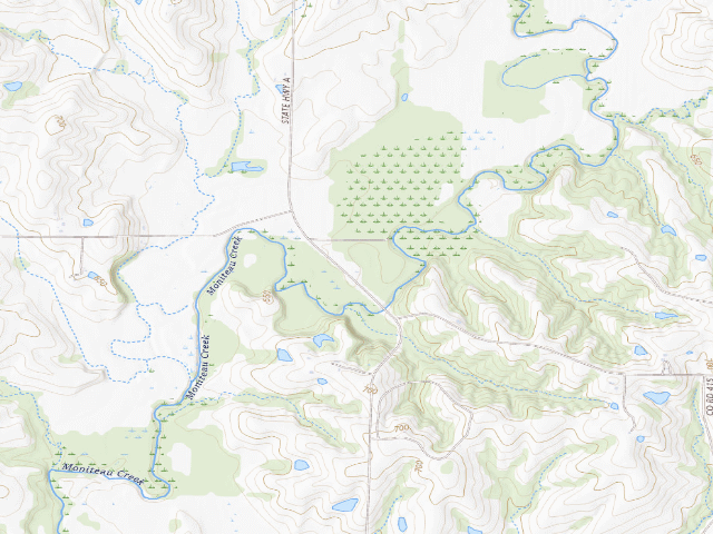 USGS topographic map of Moniteau Creek Conservation Area