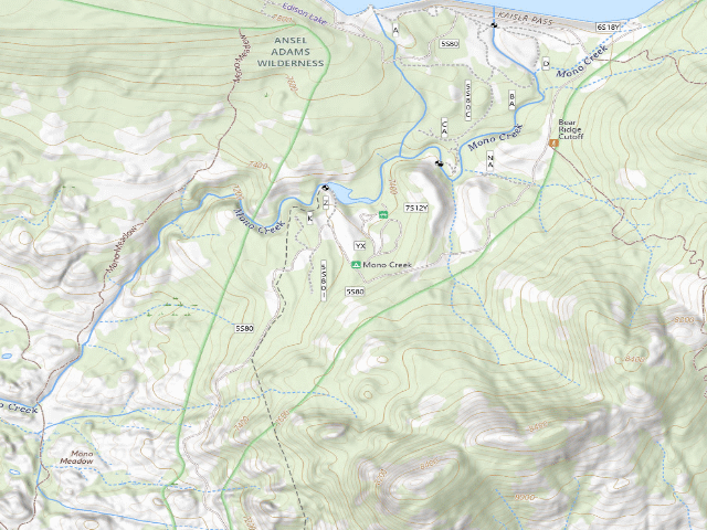 USGS topographic map of Mono Creek
