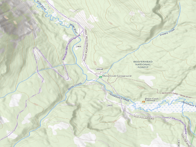 USGS topographic map of Mono Creek Campground