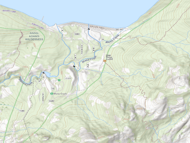 USGS topographic map of Mono Creek Overflow
