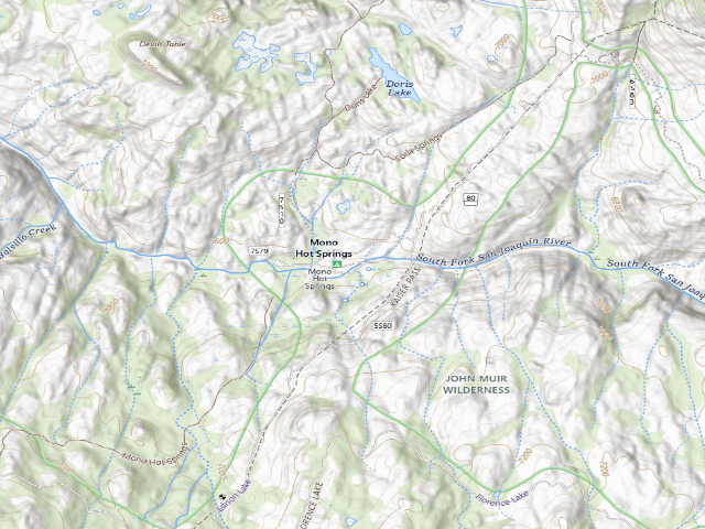 USGS topographic map of Mono Hot Springs