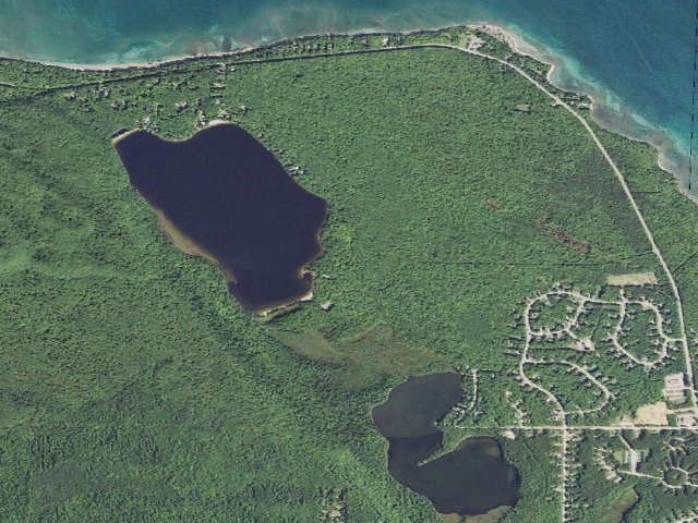 Aerial image of Monocle Lake Recreation Area