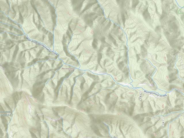 USGS topographic map of Montgomery Creek Dispersed Area