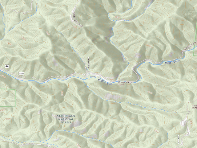 USGS topographic map of Montgomery Gulch