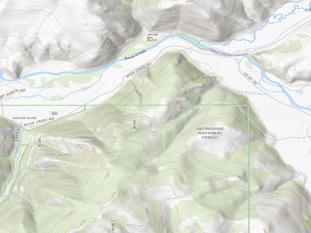 USGS topographic map of Montgomery Gulch Rd-001