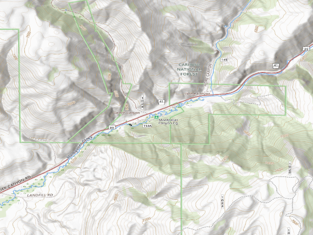 USGS topographic map of Montpelier Canyon Cg