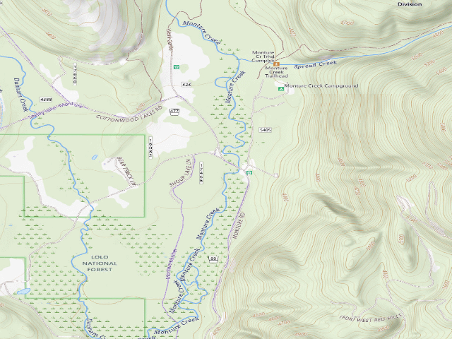 USGS topographic map of Monture 002