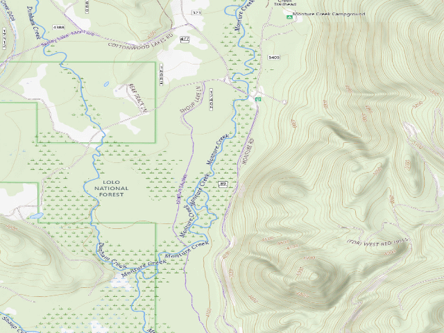 USGS topographic map of Monture 006