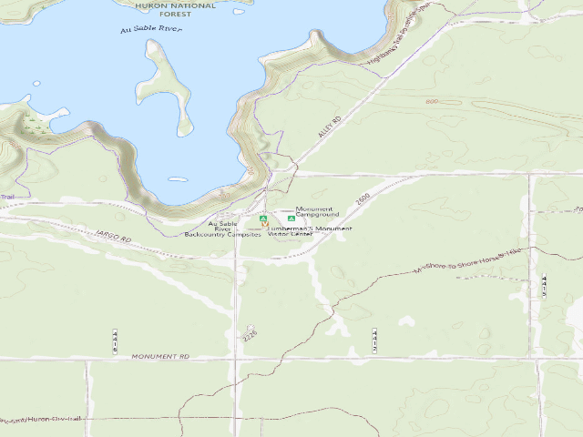 USGS topographic map of Monument Campground