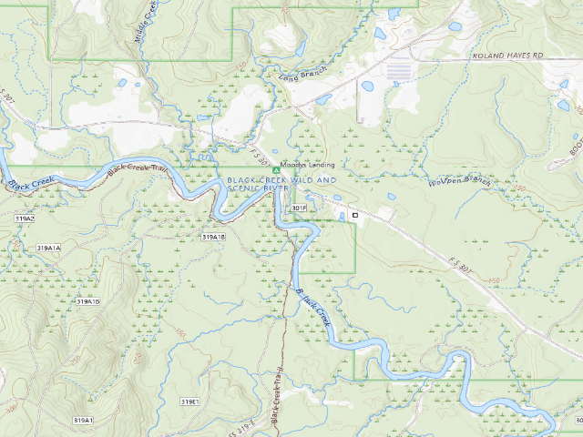 USGS topographic map of Moody's Landing - USFS