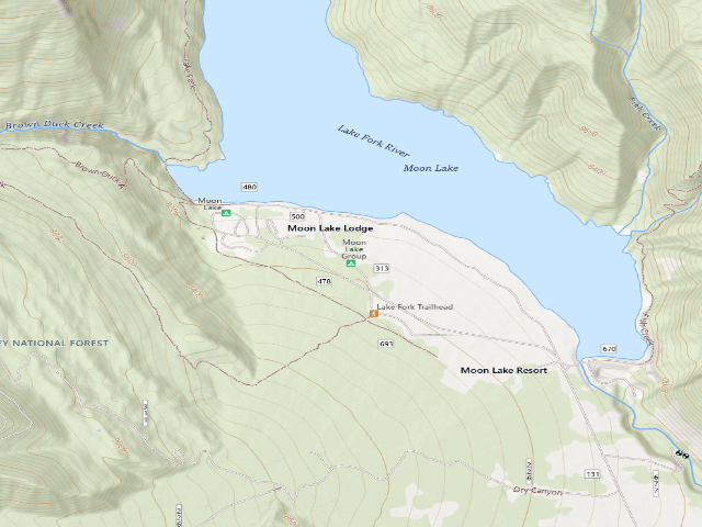 USGS topographic map of Moon Lake Group