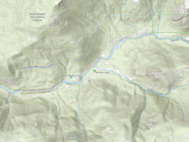 USGS topographic map of Moore Creek