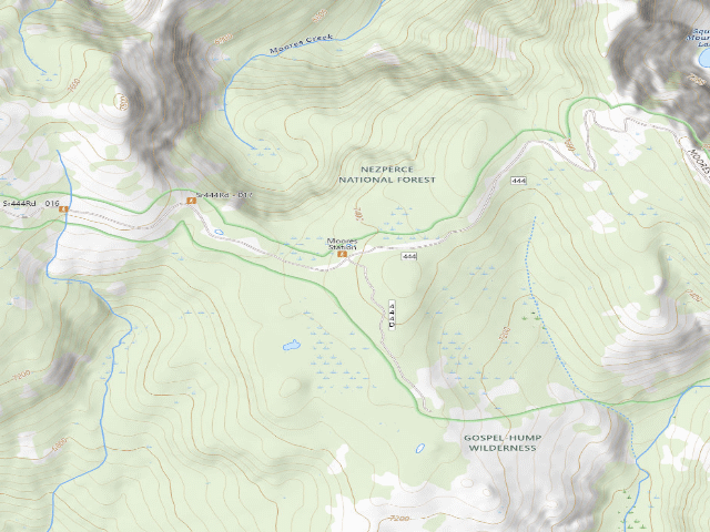USGS topographic map of Moores Campground