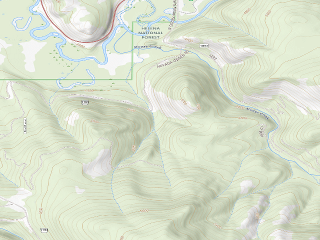 USGS topographic map of Moose Cr Rd 1163-001