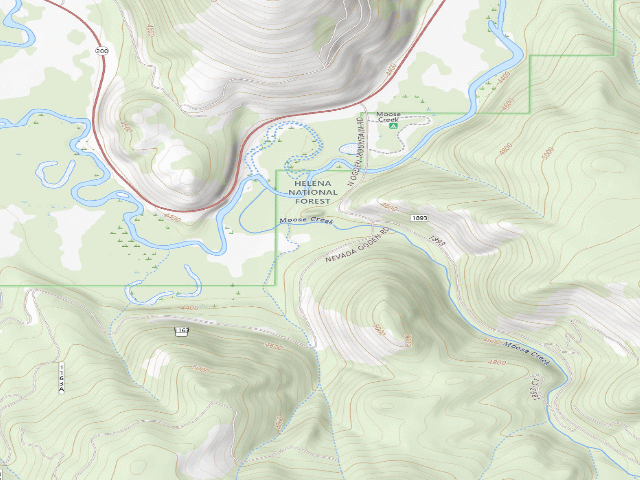 USGS topographic map of Moose Cr Rd 1163-003