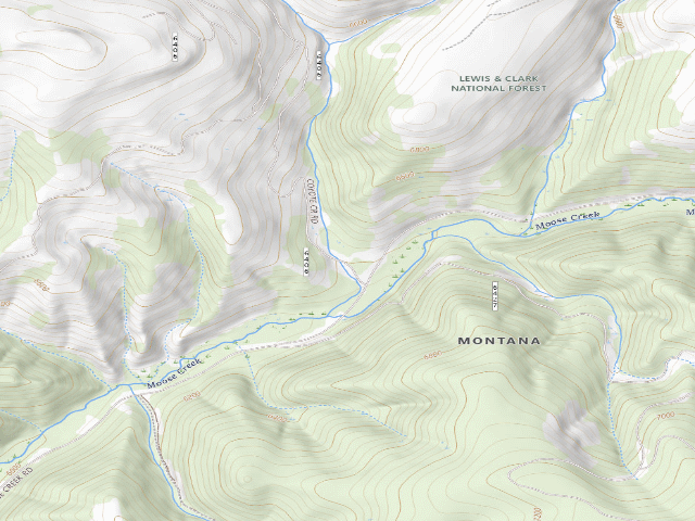 USGS topographic map of Moose Creek-003A