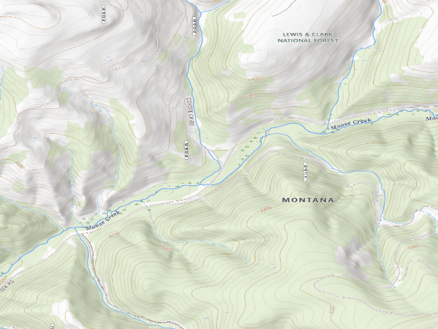 USGS topographic map of Moose Creek-003B
