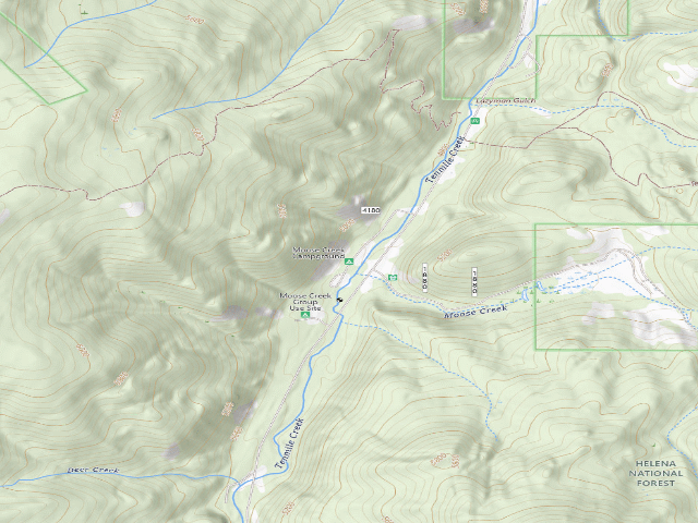 USGS topographic map of Moose Creek Campground