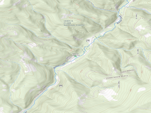USGS topographic map of Moose Creek Cg