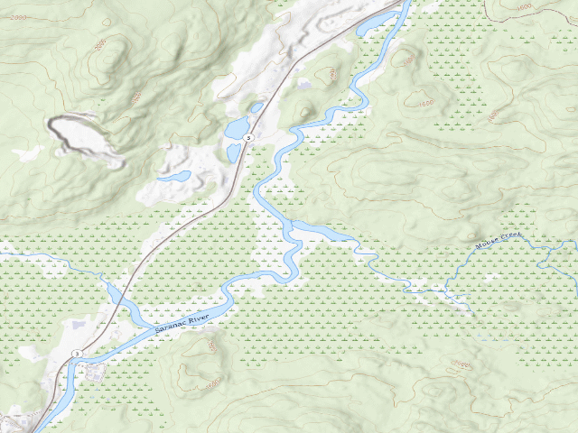 USGS topographic map of Moose Creek Designated Tent Site [DEC #12102] (Mckenzie Mountain Wilderness)