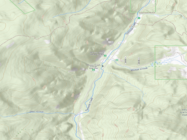 USGS topographic map of Moose Creek Group Use Site