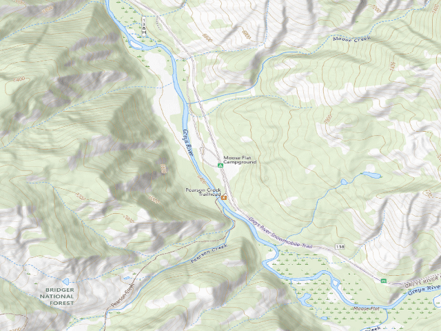 USGS topographic map of Moose Flat Campground
