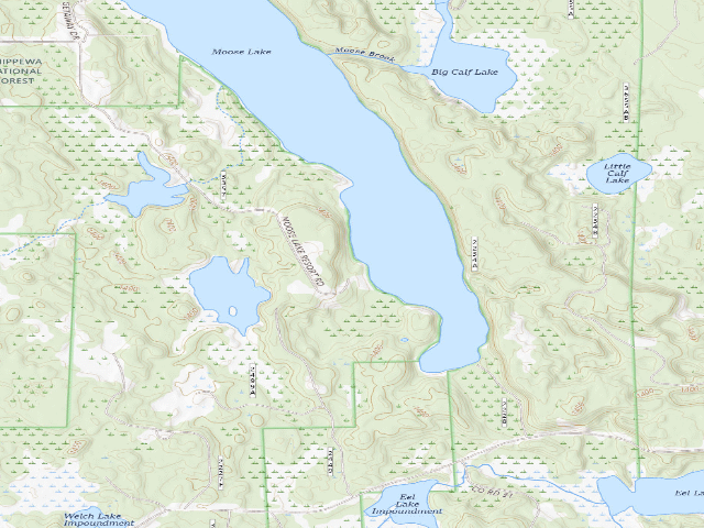 USGS topographic map of Moose Lake B42