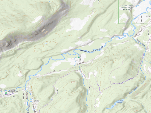USGS topographic map of Moose Lake Cabin Rd-001