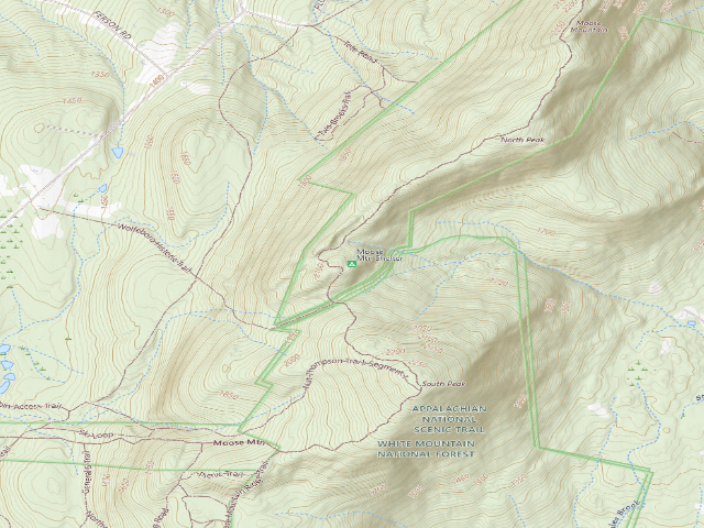 USGS topographic map of Moose Mountain Shelter