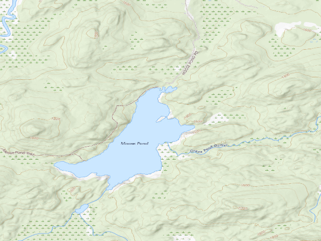 USGS topographic map of Moose Pond Designated Tent Site #1 [DEC #13648] (Mckenzie Mountain Wilderness)