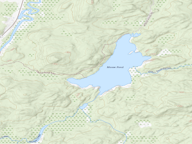 USGS topographic map of Moose Pond Site 7 (Saranac Lakes Wild Forest)