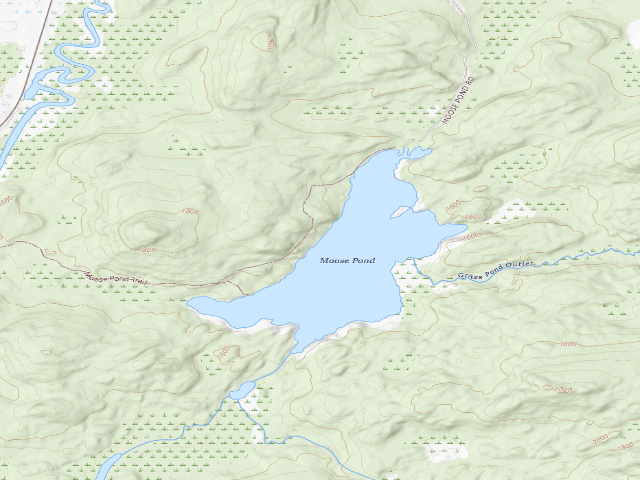 USGS topographic map of Moose Pond Site 8 (Saranac Lakes Wild Forest)