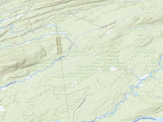 USGS topographic map of Moose River Plains Campsite 129A (Moose River Plains Camping Area)