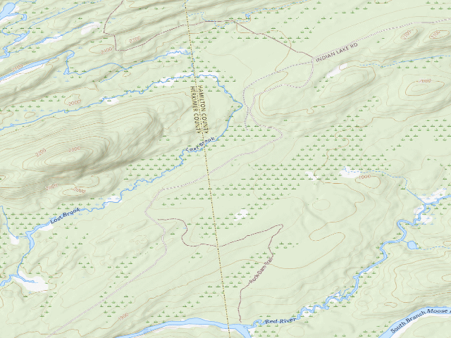 USGS topographic map of Moose River Plains Campsite 129Aa (Moose River Plains Camping Area)