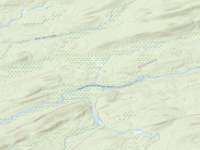 USGS topographic map of Moose River Plains Campsite 38 (Moose River Plains Camping Area)