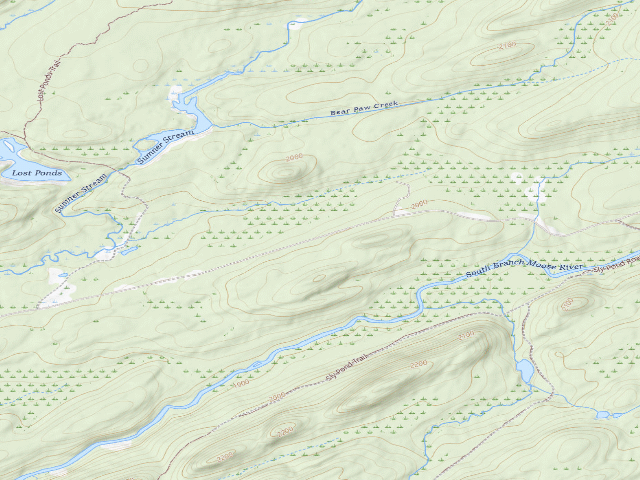 USGS topographic map of Moose River Plains Campsite 40 (Moose River Plains Camping Area)