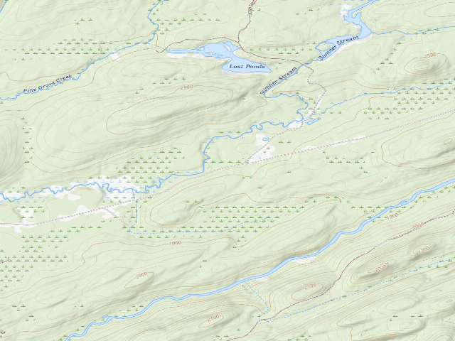 USGS topographic map of Moose River Plains Campsite 50 (Moose River Plains Camping Area)