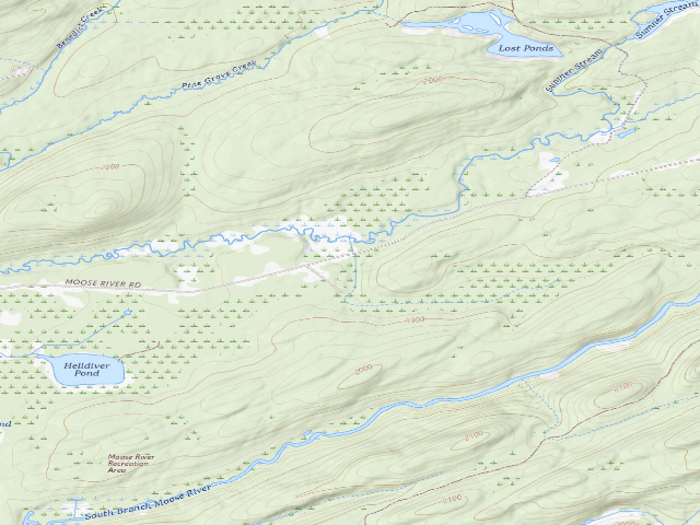USGS topographic map of Moose River Plains Campsite 52 (Moose River Plains Camping Area)
