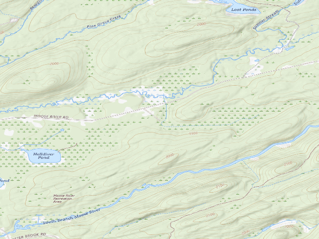 USGS topographic map of Moose River Plains Campsite 53 (Moose River Plains Camping Area)