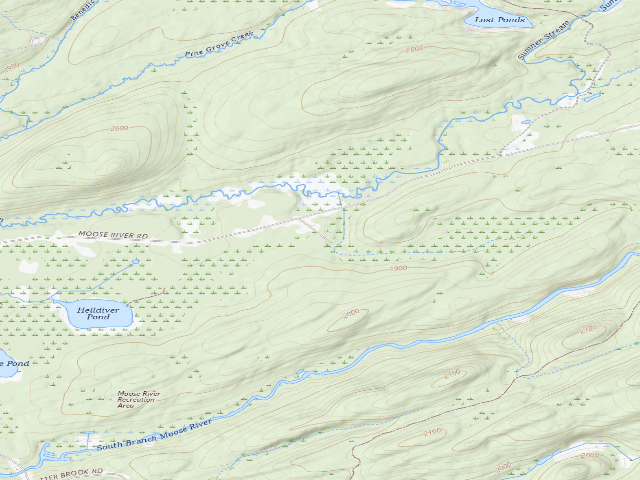 USGS topographic map of Moose River Plains Campsite 55 (Moose River Plains Camping Area)